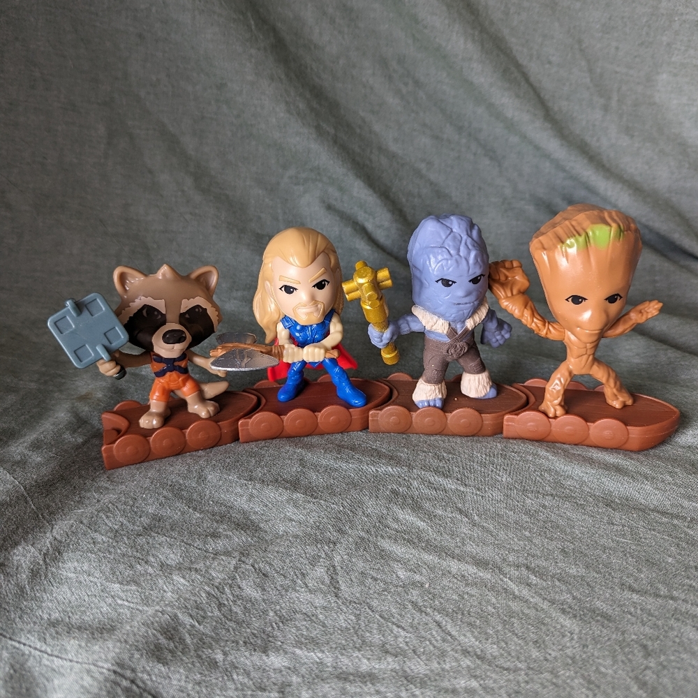 Marvel Thor Love And Thunder McDonald's toys 2023 Groot Thor Korg Rocket 2022 4p